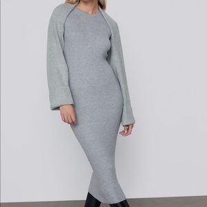 Zara Knit Midi Dress & Knit Arm Warmer Sweater